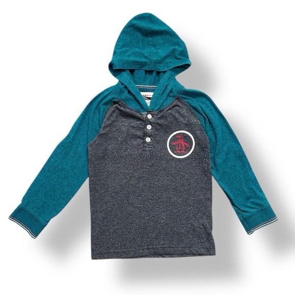 Original Penguin | Color Black Long Sleeve Hooded Tee (4) 🐧 - Picture 1 of 6